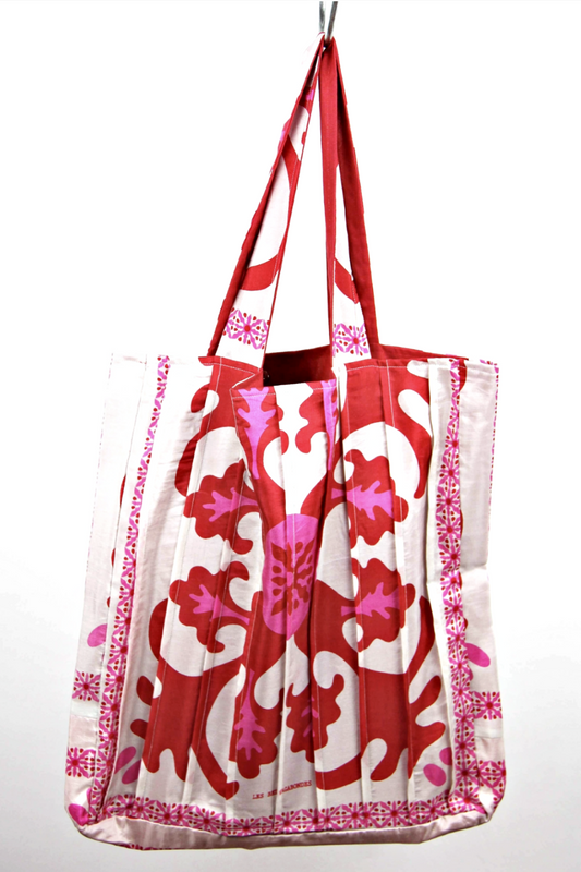 LES BELLES VAGABONDES MUSETTE SILK BAG AZURE RED