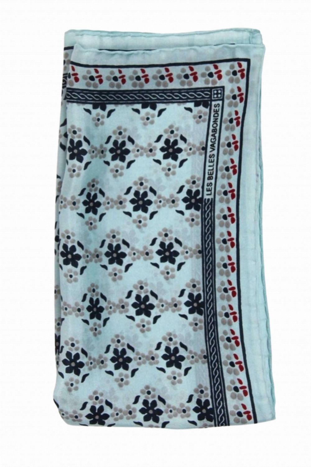 LES BELLES VAGABONDES MINI SILK SCARF NATASHA BLUE