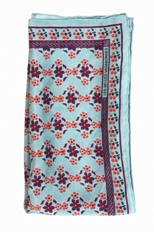 LES BELLES VAGABONDES MINI SILK SCARF NATASHA PURPLE