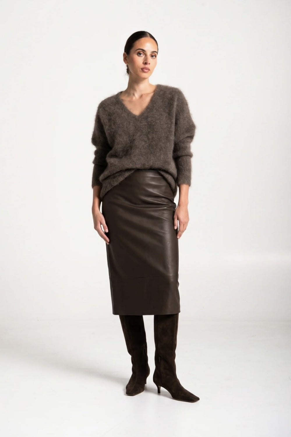 LOUNGE THE LABEL NAVAGIO SKIRT MOCHA