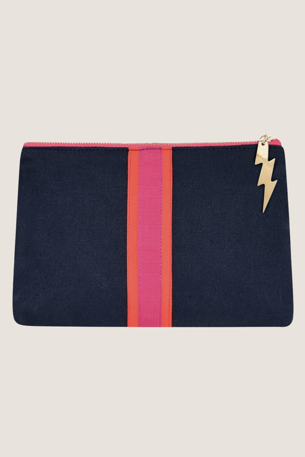COCKATOO LUCKY STRIPE CLUTCH NAVY