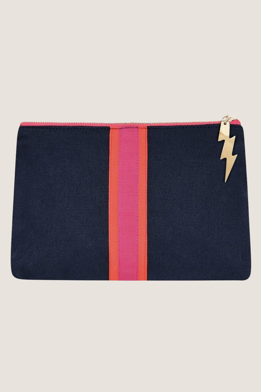 COCKATOO LUCKY STRIPE CLUTCH NAVY
