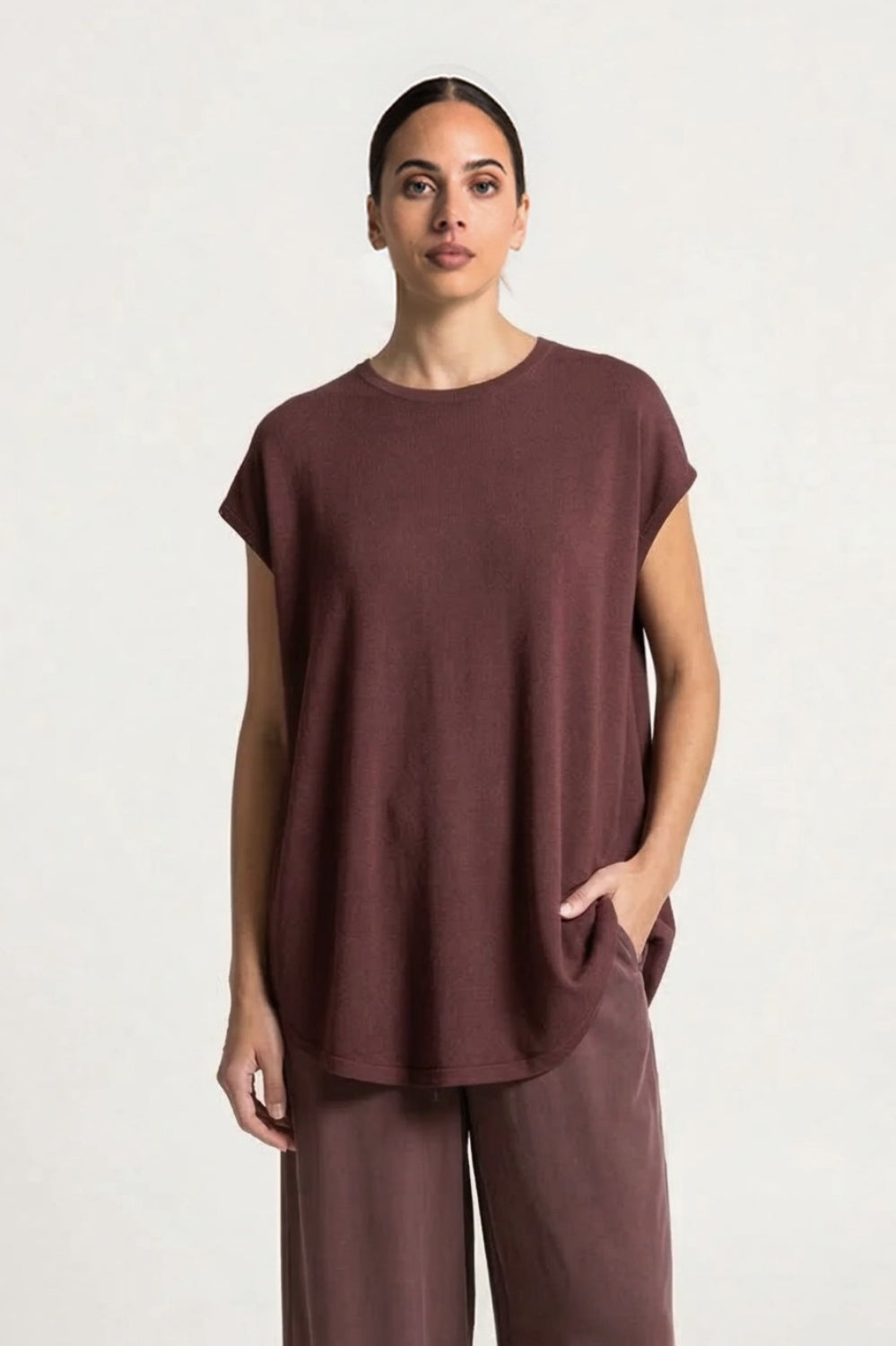 LOUNGE THE LABEL OBIDOS TUNIC MERLOT