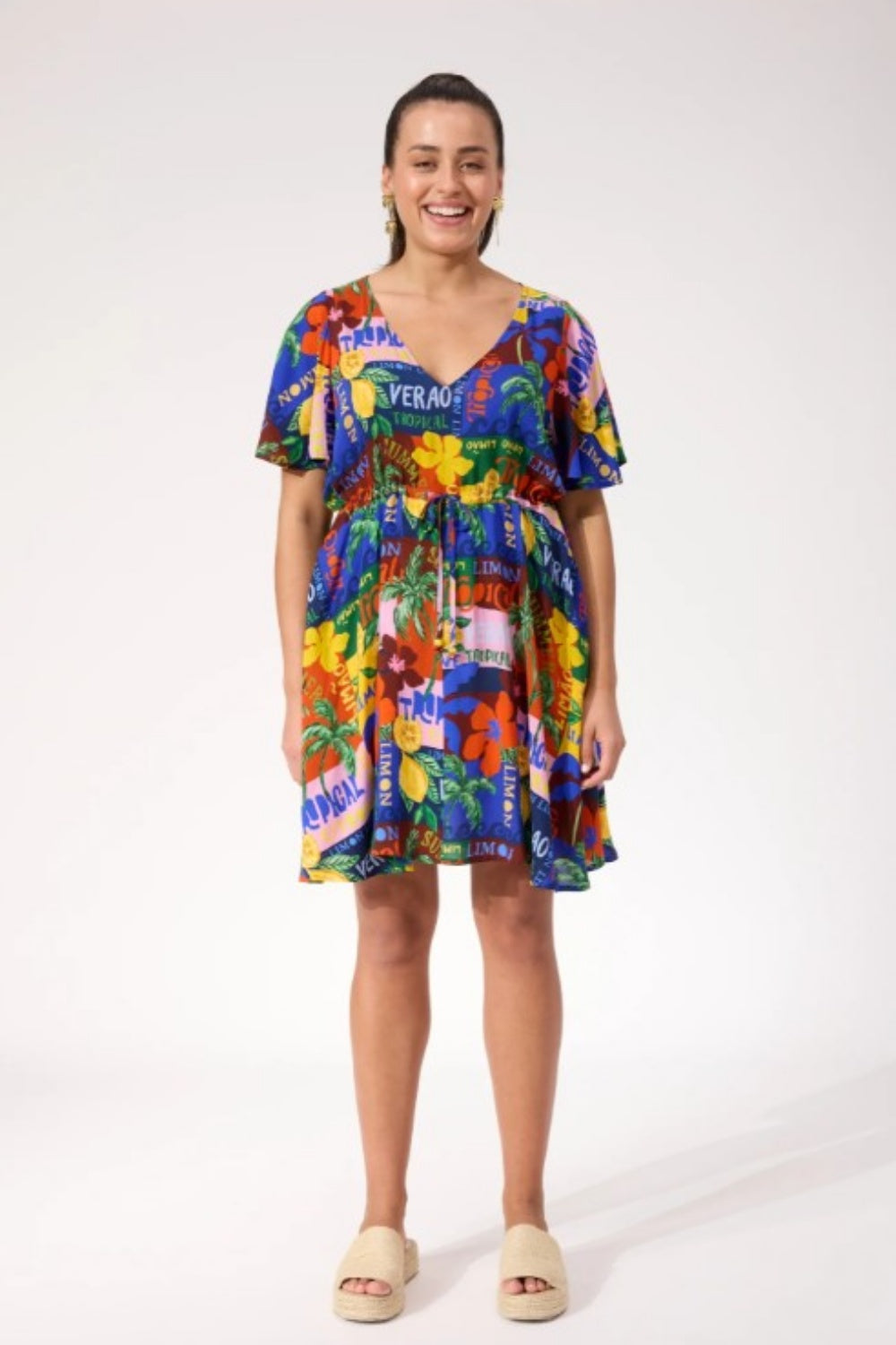 HAVEN ODYSSEY TIE DRESS TROPICAL