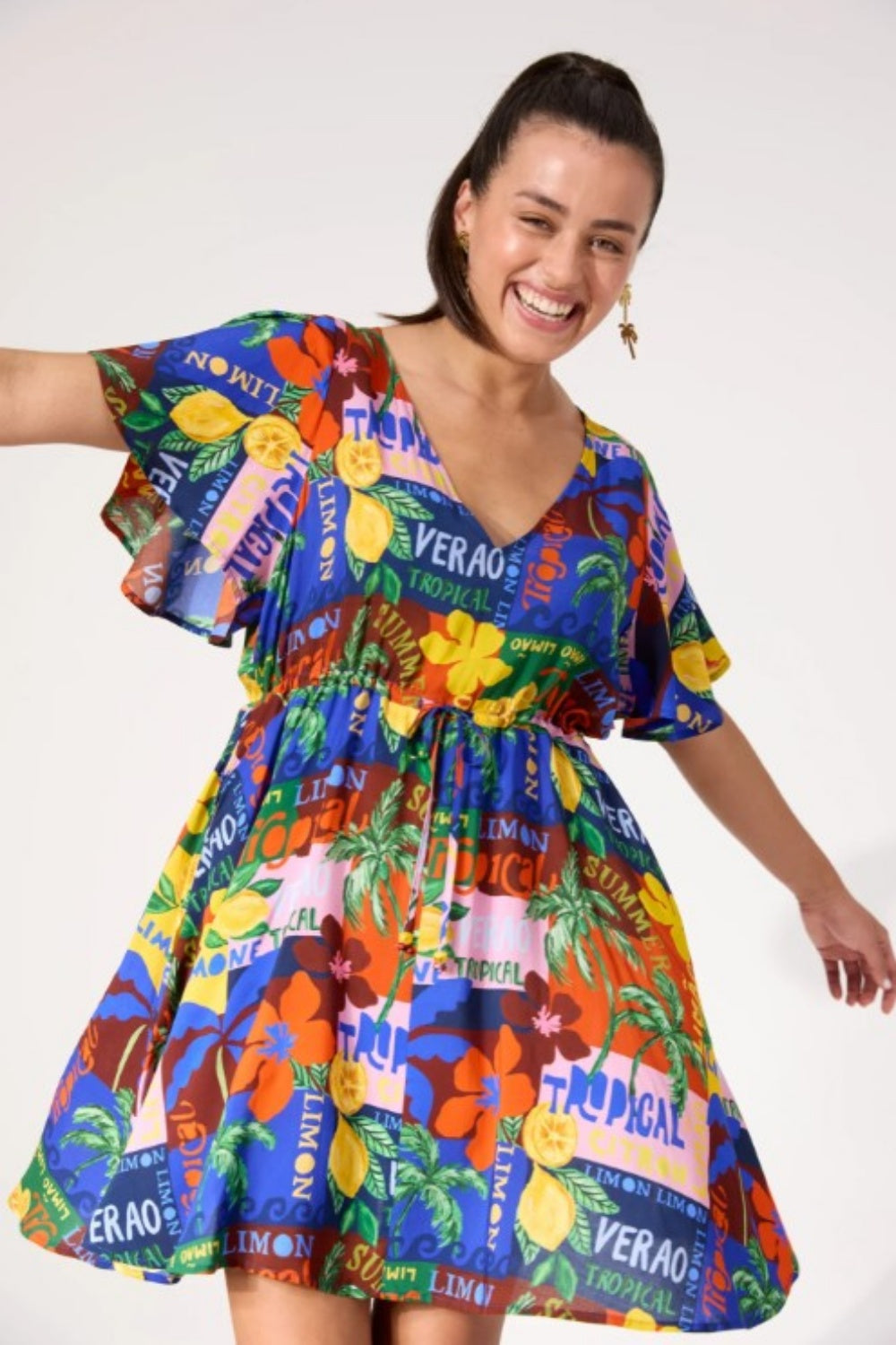HAVEN ODYSSEY TIE DRESS TROPICAL