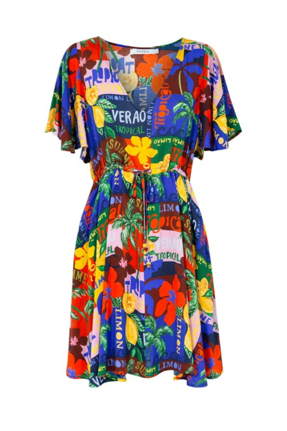 HAVEN ODYSSEY TIE DRESS TROPICAL