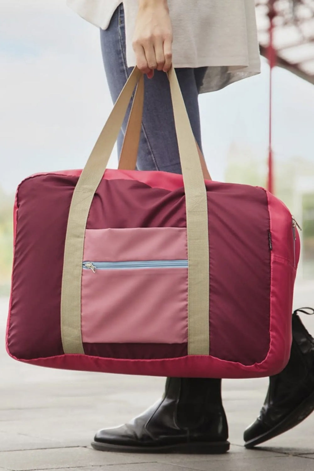 ON YOUR WAY FOLDABLE TRAVEL BAG RED