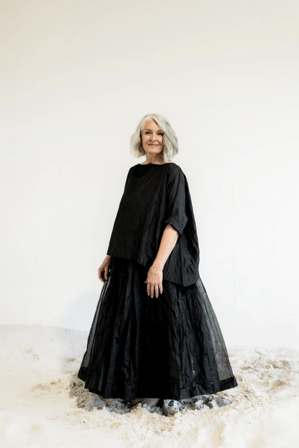 MEG BY DESIGN COTTON ORGANDY OPERA SKIRT BLACK