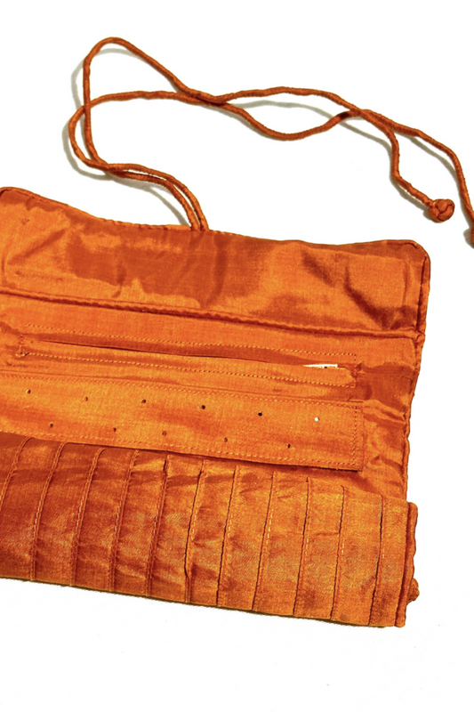 SILK JEWELLERY ROLL ORANGE