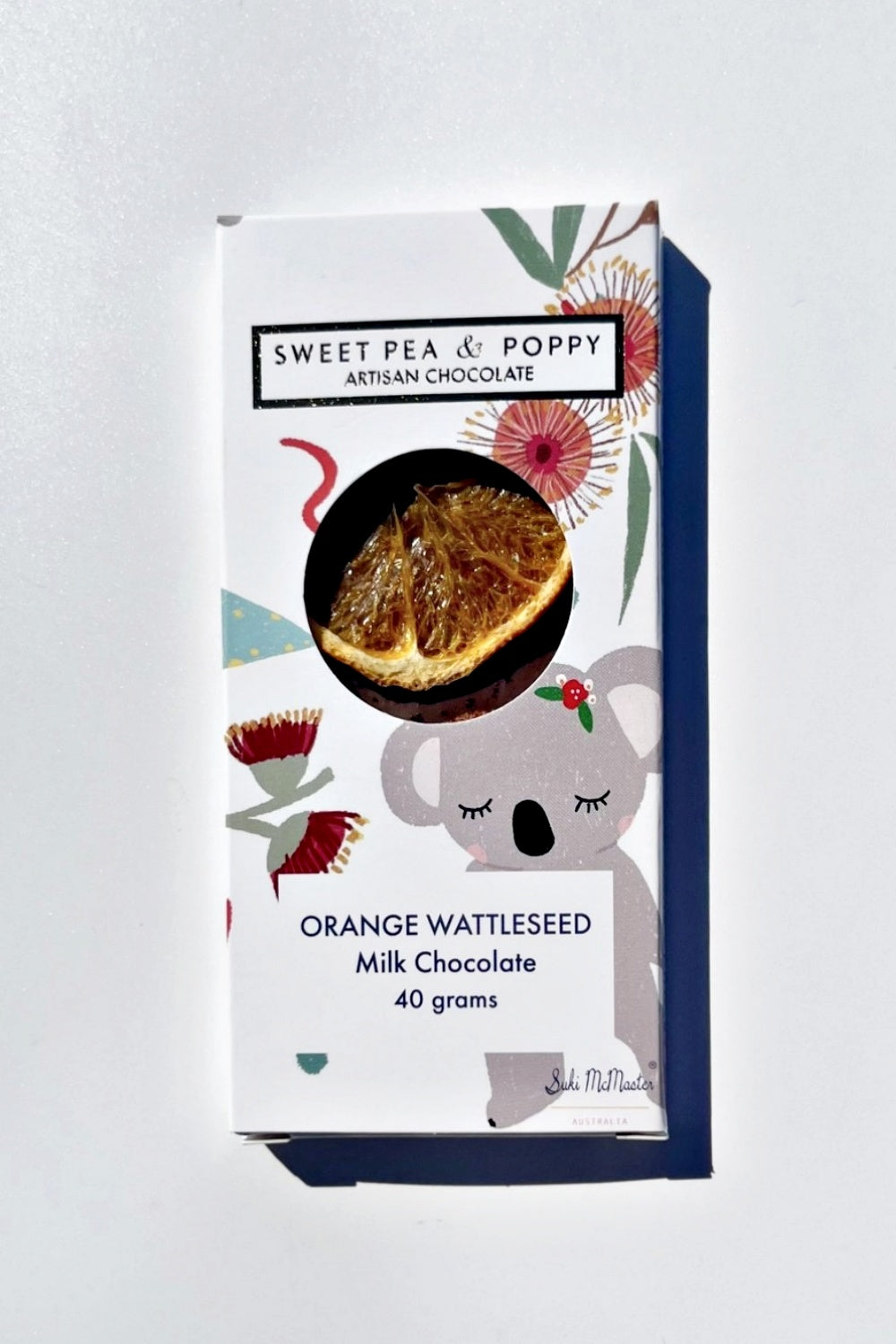 SWEET PEA + POPPY ORANGE WATTLESEED MILK CHOCOLATE 40G