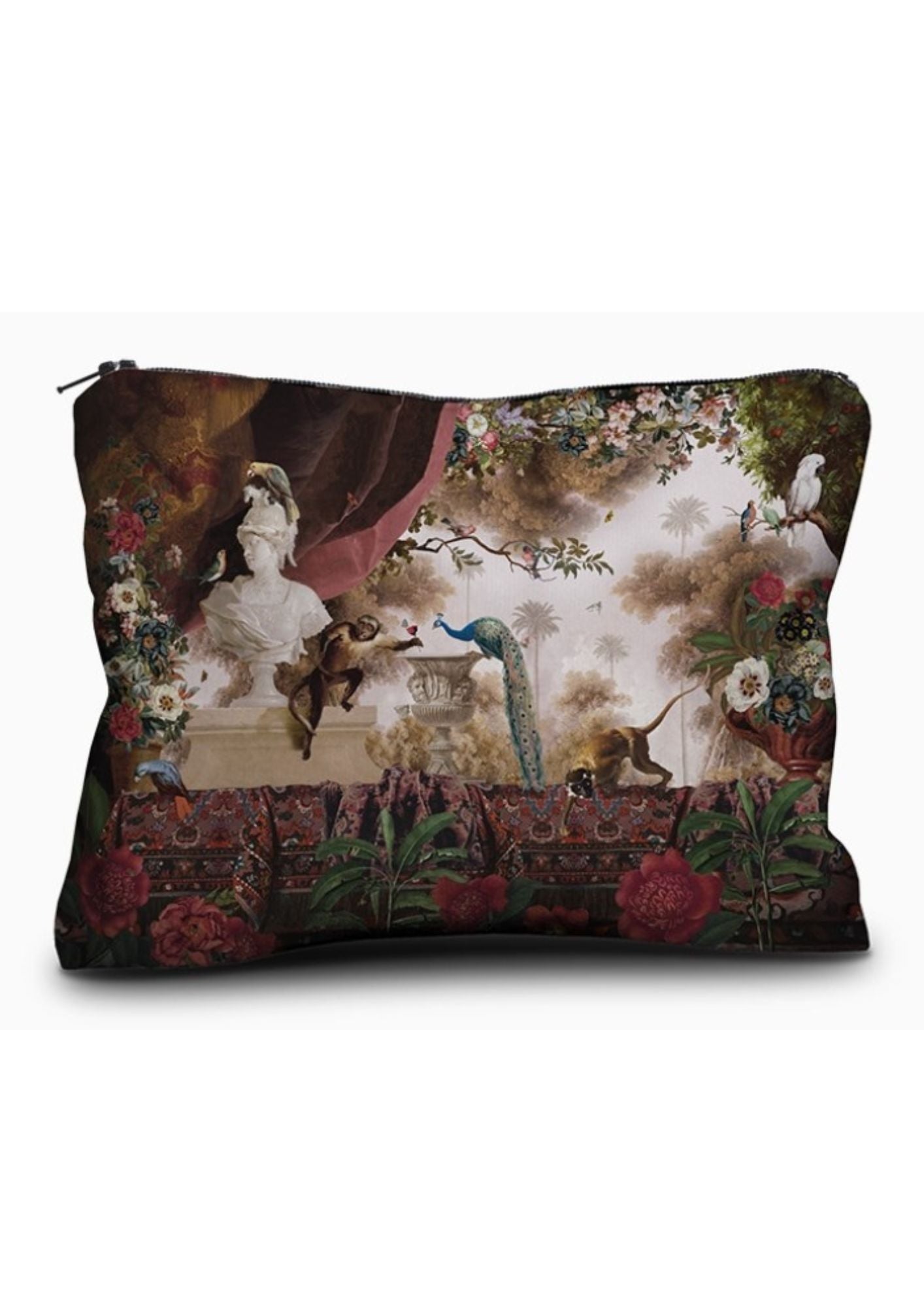 VOGLIO BENE ORIENTAL GARDEN VELVET ZIP POUCH