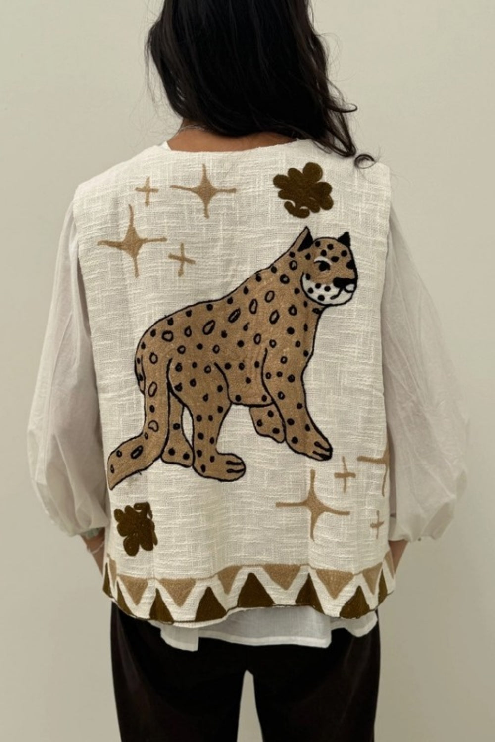 SUZANI LEOPARD EMBROIDERED GILET
