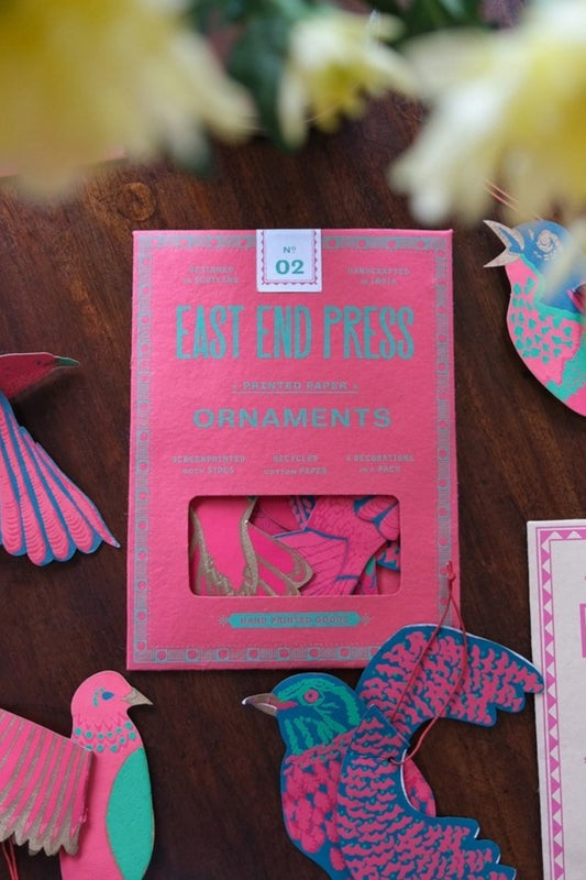 EAST END PRESS PARTY BIRDS PAPER ORNAMENTS