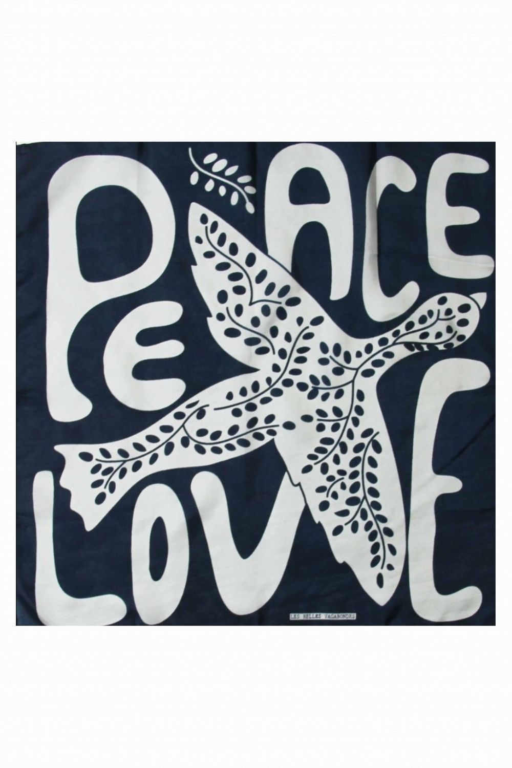 LES BELLES VAGABONDES MINI SCARF PEACE + LOVE NAVY