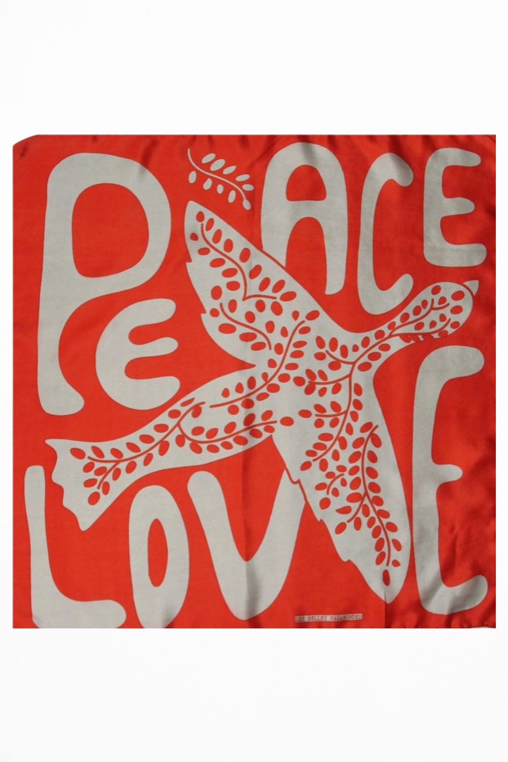 LES BELLES VAGABONDES PEACE + LOVE MINI SCARF ORANGE