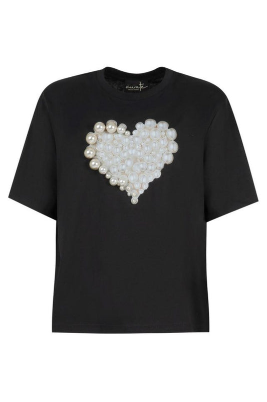 CURATE CROSSING HER TEES PEARL UP TEE BLACK