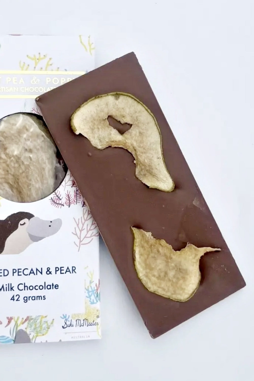 SWEET PEA + POPPY PECAN PEAR MILK CHOCOLATE 40G