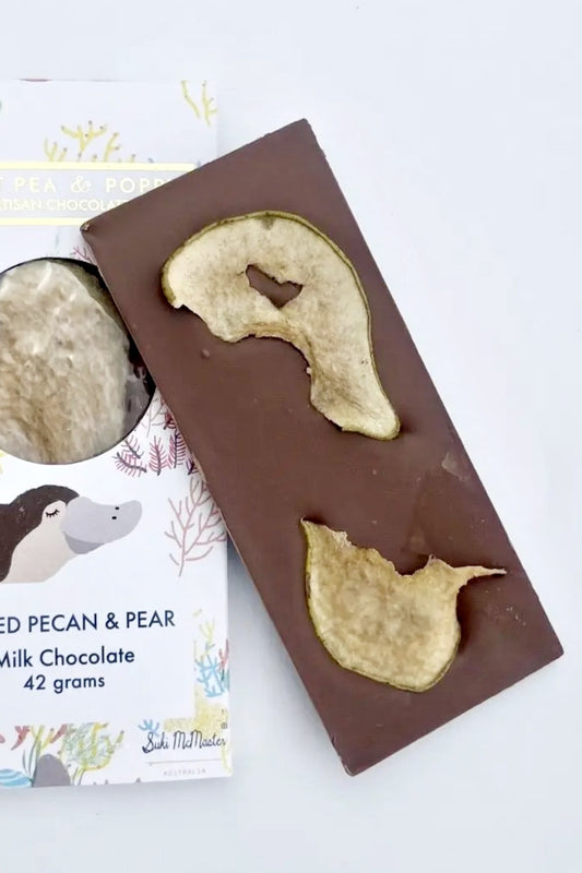 SWEET PEA + POPPY PECAN PEAR MILK CHOCOLATE 40G