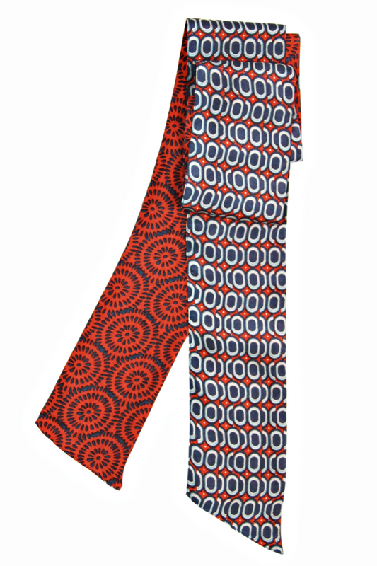 LES BELLES VAGABONDES BANDEAU SILK SCARF PEONY ORANGE
