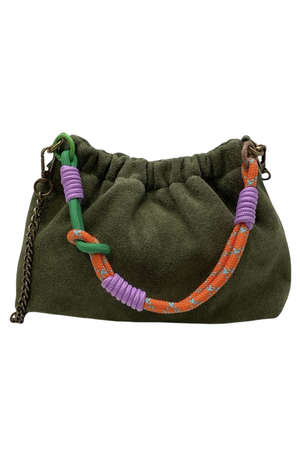 PLISSA DUMPLING BAG SUEDE PERSIMMON
