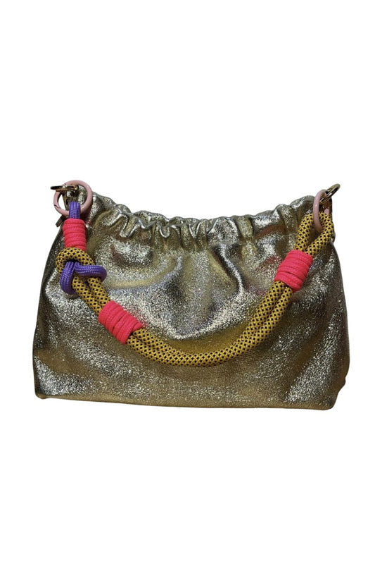PLISSA DUMPLING BAG METALLIC GOLD