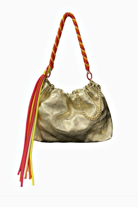 PLISSA PLUS DUMPLING BAG METALLIC GOLD