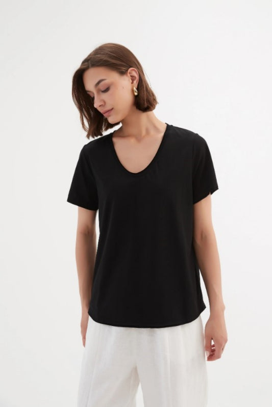 TIRELLI RAW EDGE TEE BLACK