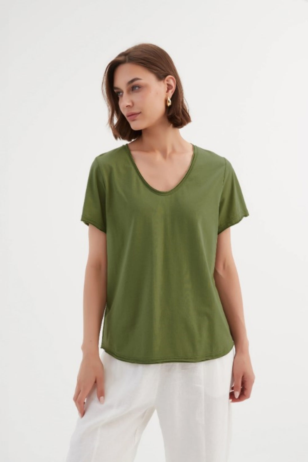 TIRELLI RAW EDGE TEE OLIVE