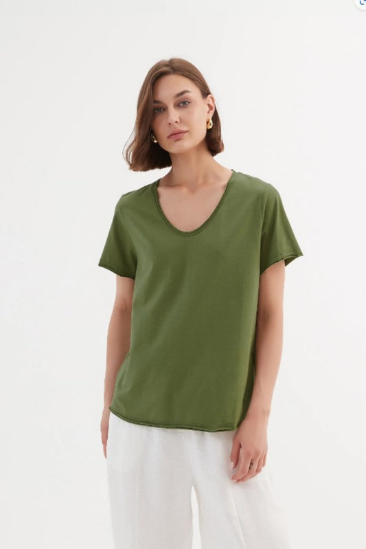 TIRELLI RAW EDGE TEE OLIVE