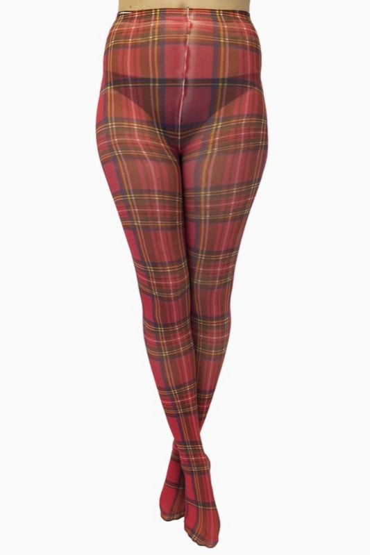 RED TARTAN TIGHTS