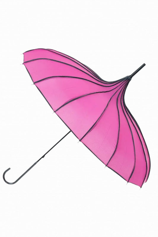 SOAKE RIBBED PAGODA UMBRELLA RASPBERRY