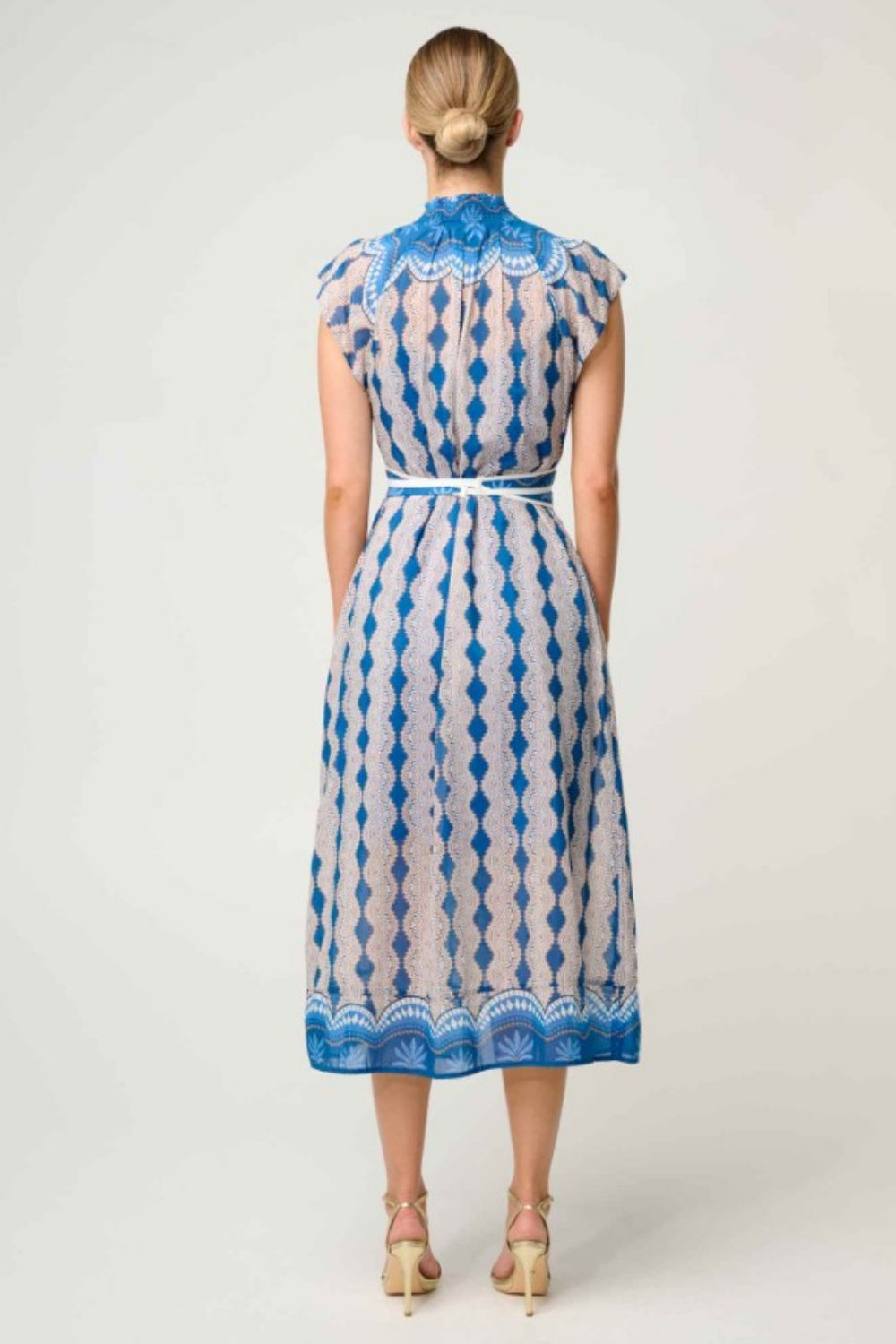 ONCE WAS RIMAL COTTON SILK MAXI DRESS IN MARRAKECH TOPAZ