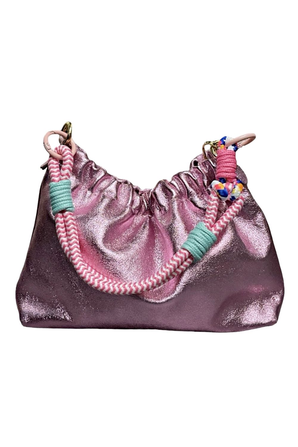 PLISSA DUMPLING BAG METALLIC ROSE