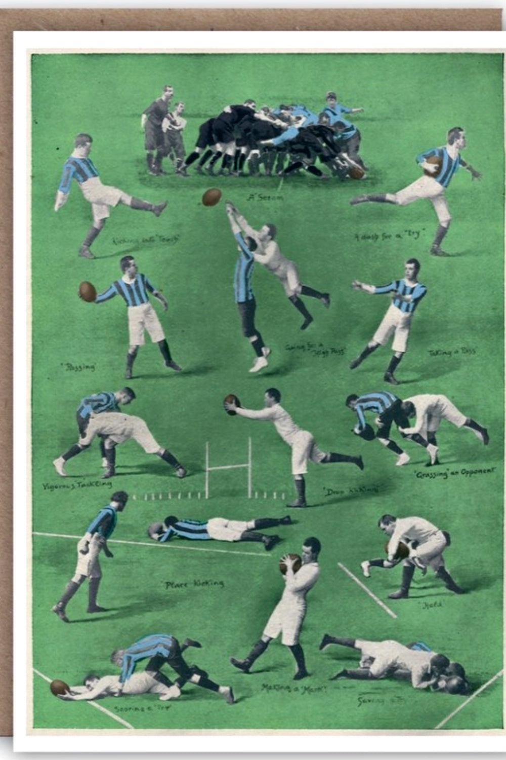 THE PATTERN RUGBY GREETING CARD
