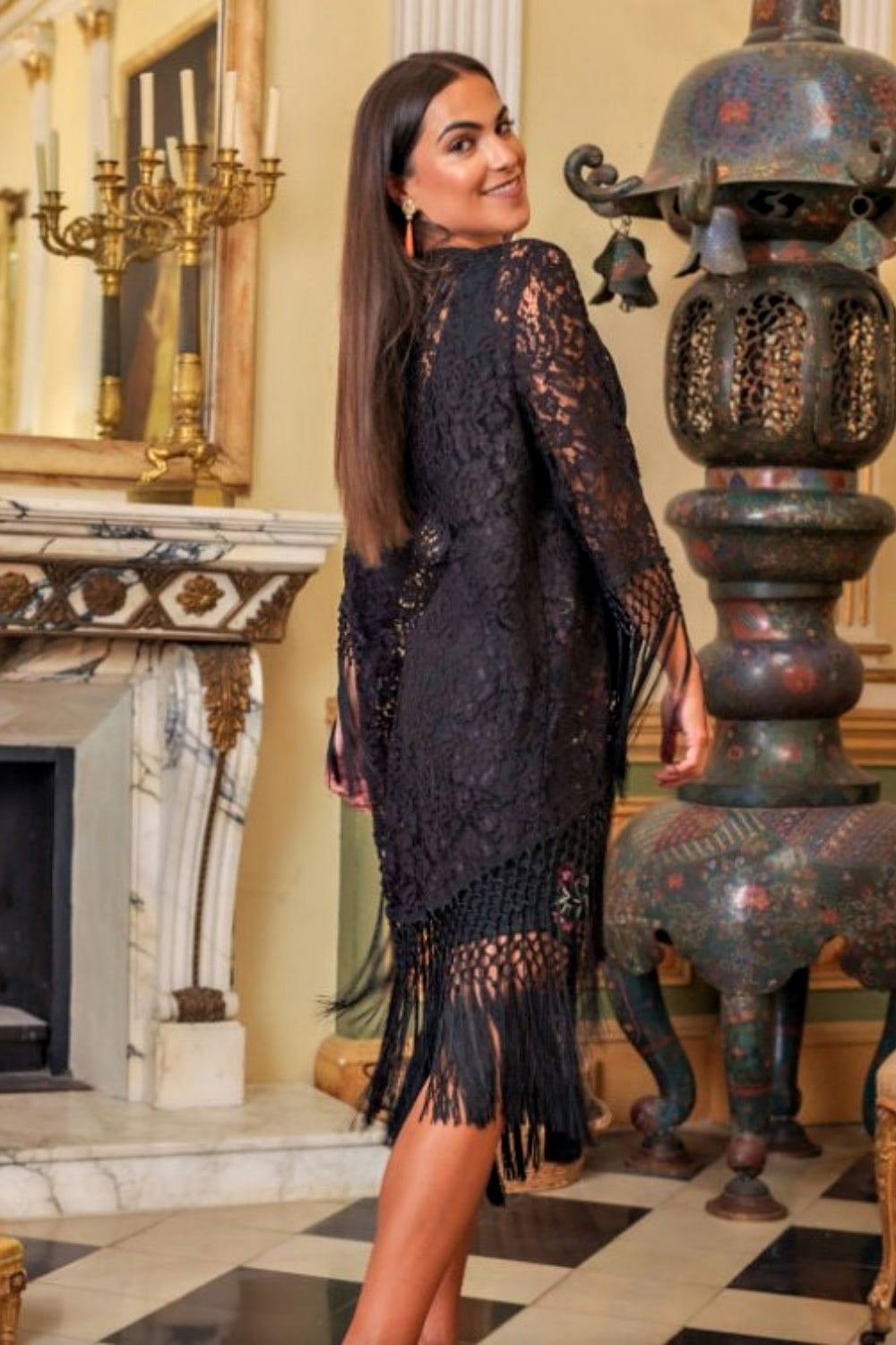KAHYRA RUMBA LACE JACKET WITH FRINGE
