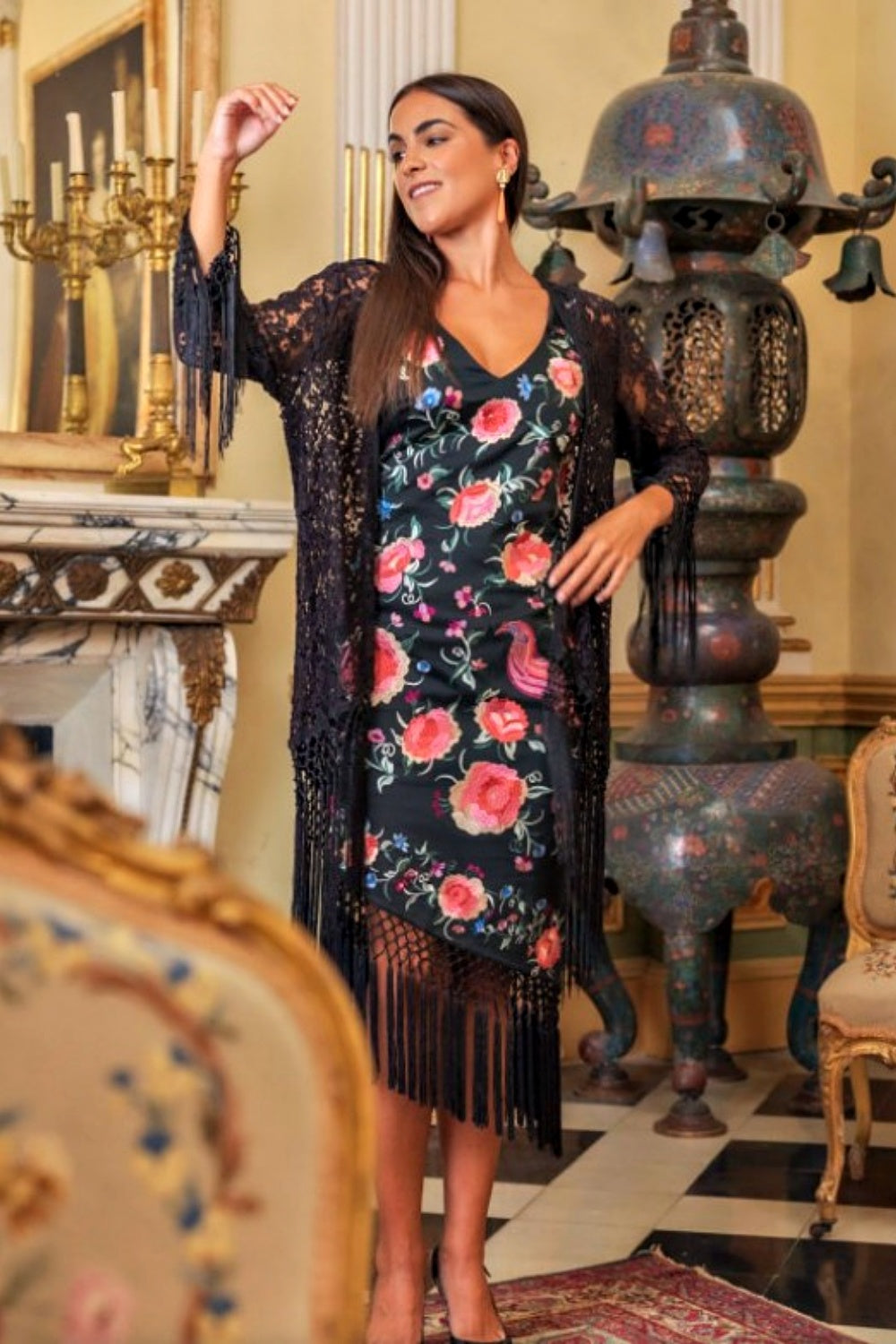 KAHYRA RUMBA LACE JACKET WITH FRINGE
