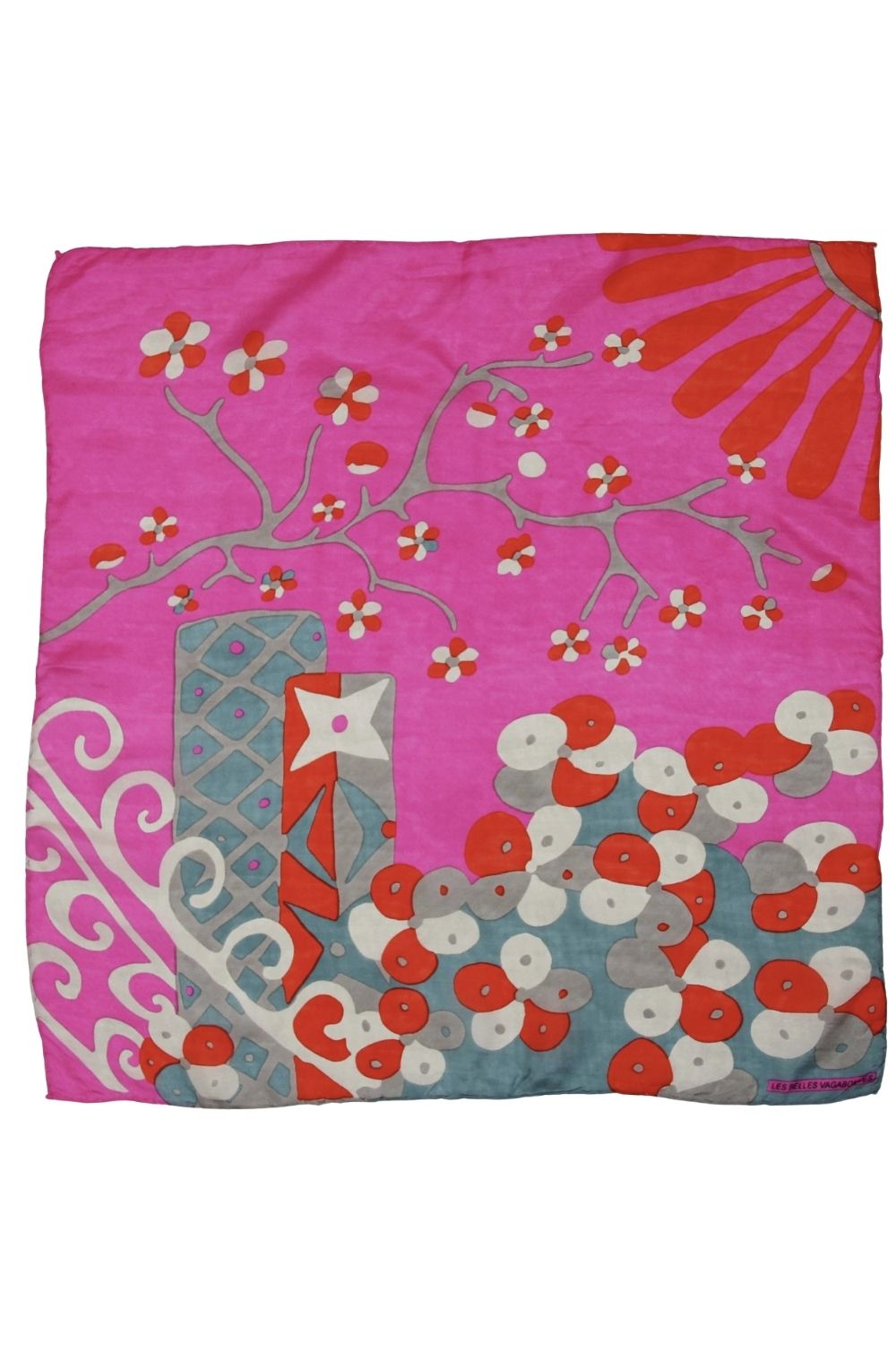 LES BELLES VAGABONDES MINI SCARF SAKURA FUCHSIA