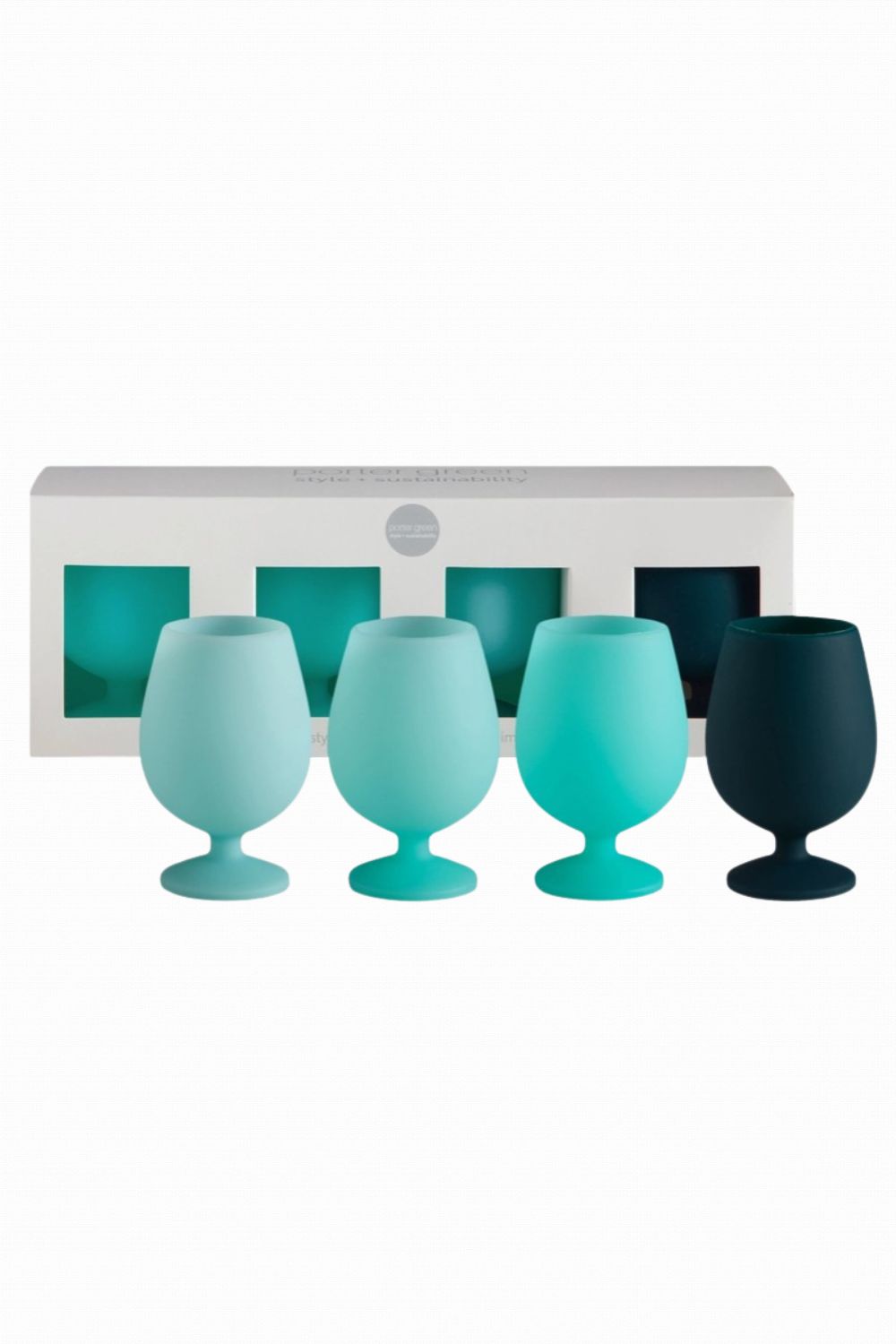 PORTER GREEN SARCELLE STEMM SILICONE GLASSES SET OF 4