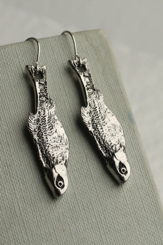 SILK PURSE SILVER SARDINE EARRINGS