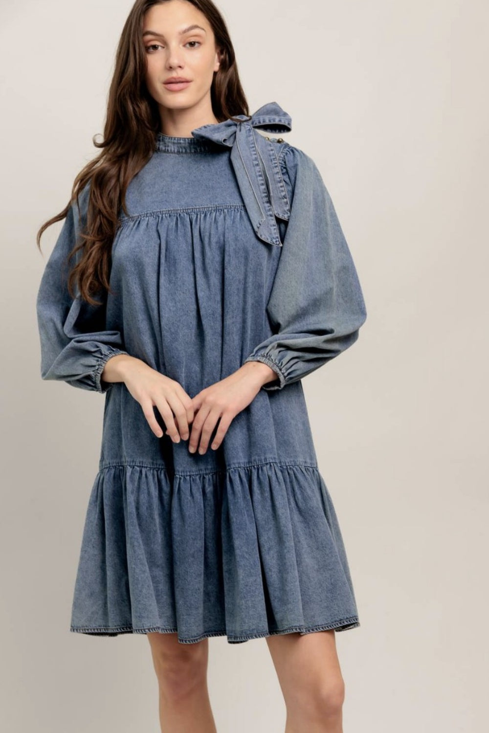 ROWDY DENIM MINI DRESS