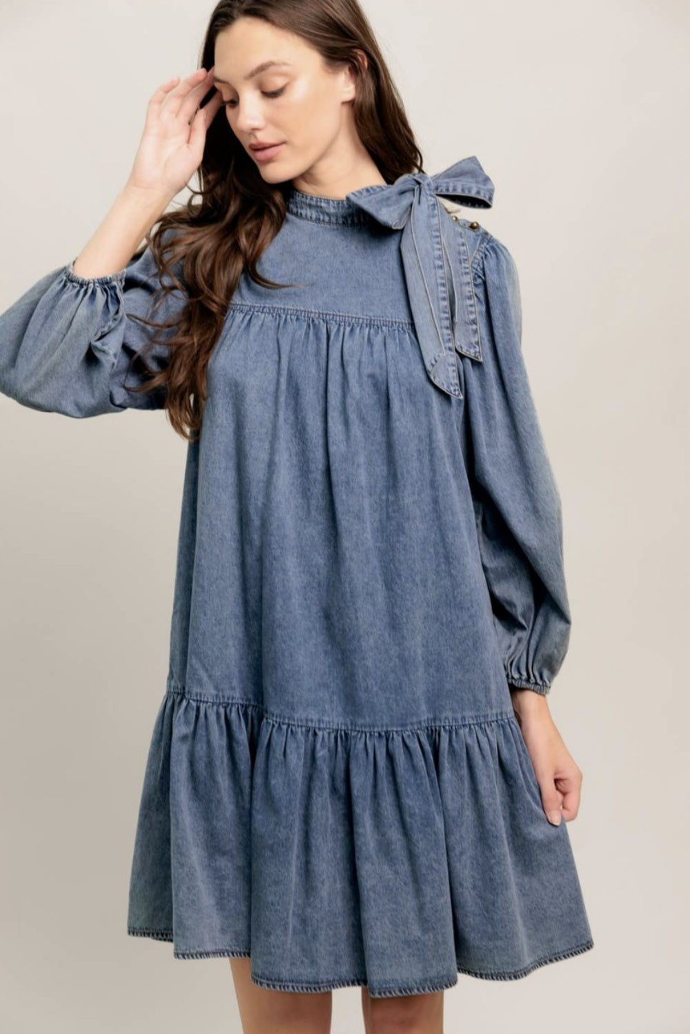 ROWDY DENIM MINI DRESS