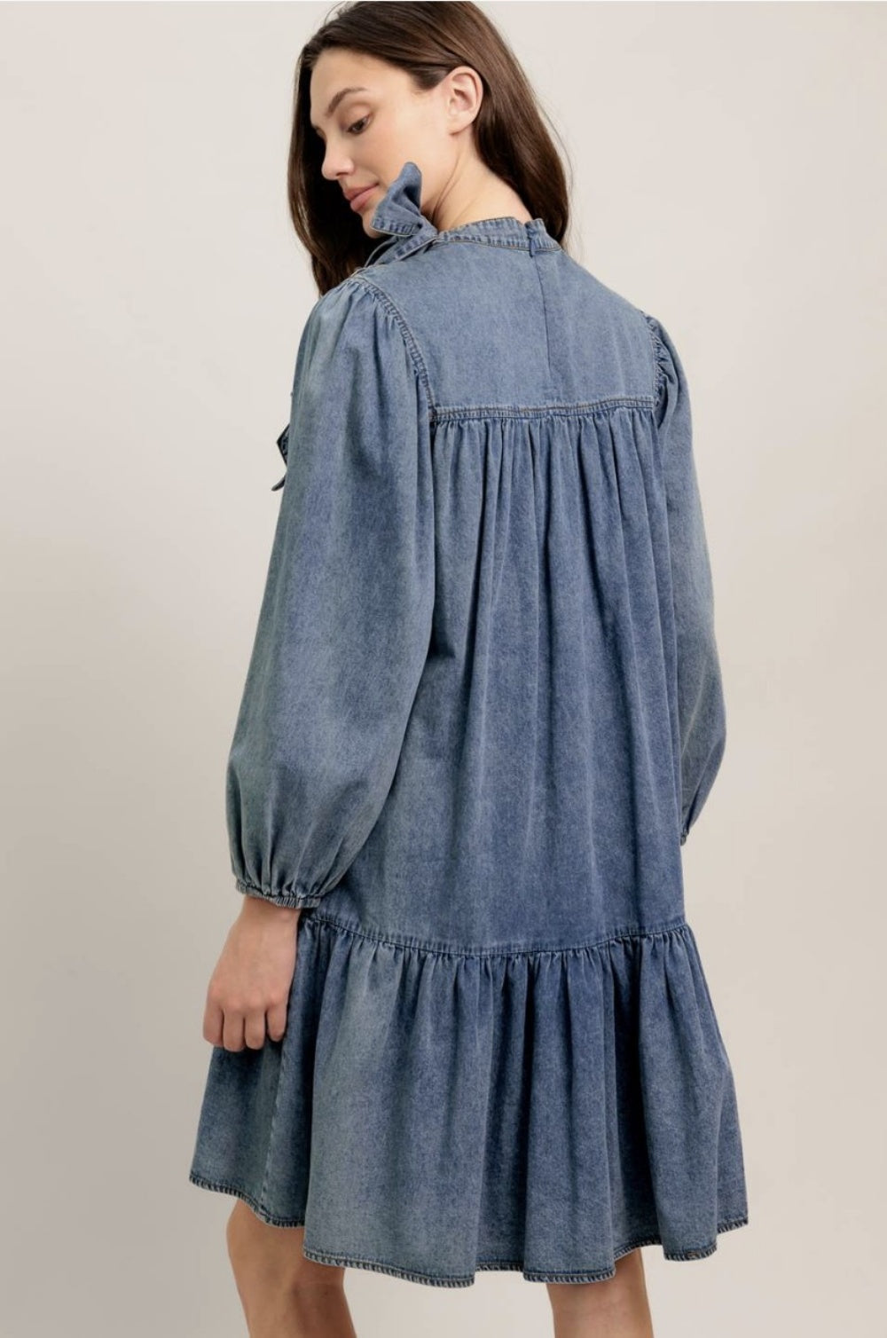 ROWDY DENIM MINI DRESS