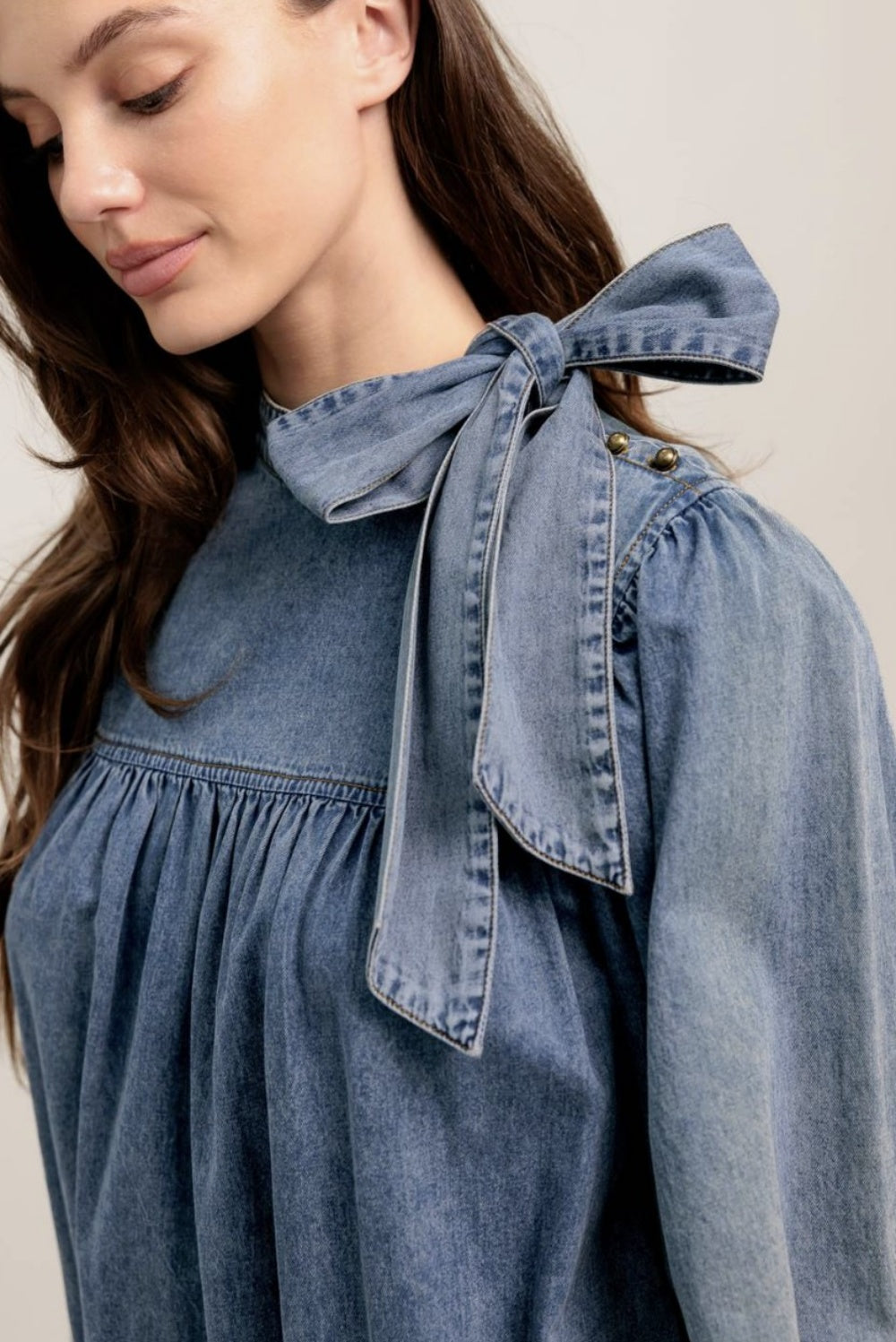 ROWDY DENIM MINI DRESS
