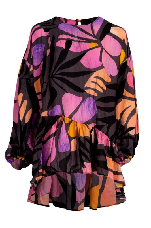 CURATE SHORT ORDER TOP BLACK FLORAL