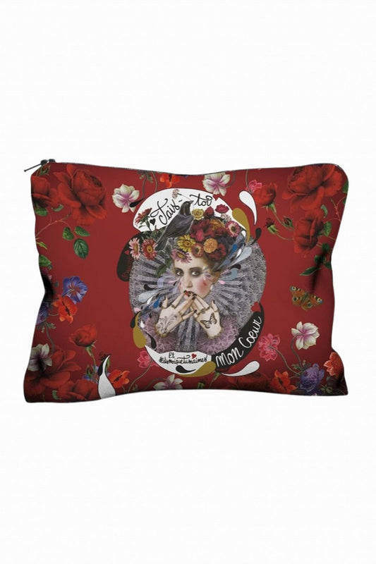 VOGLIO BENE SHUT UP VELVET ZIP POUCH