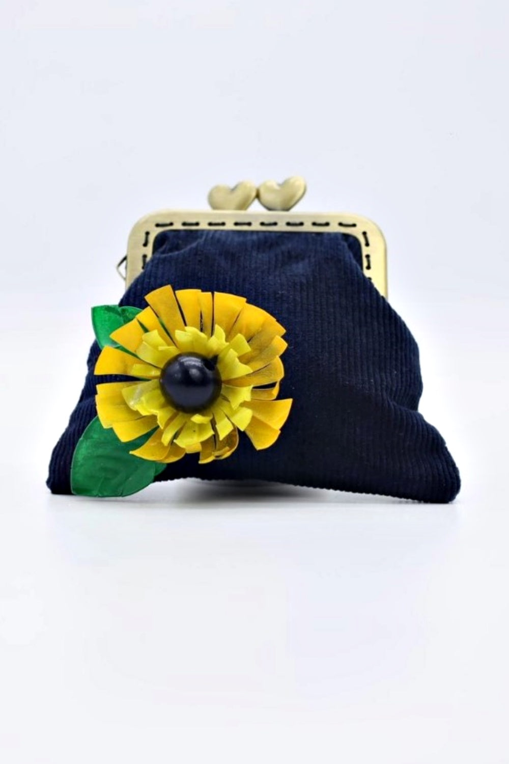 JIANHUI LONDON SUNFLOWER PURSE NAVY