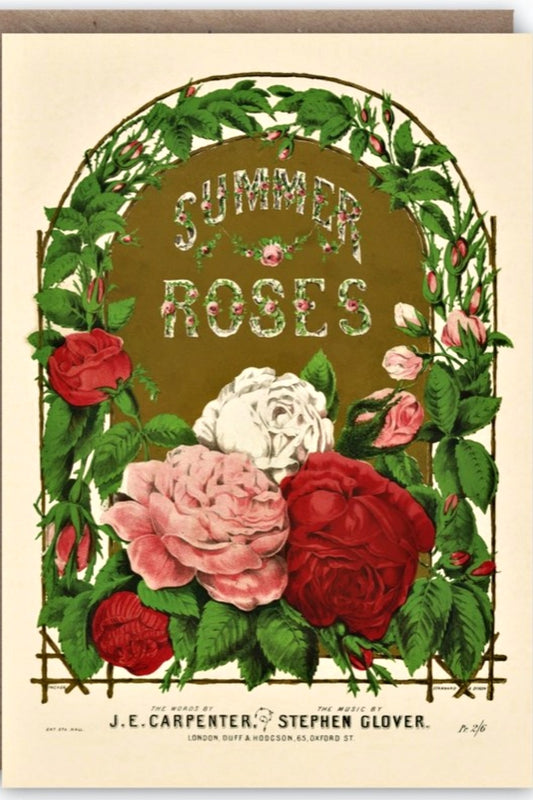 THE PATTERN SUMMER ROSES GREETING CARD