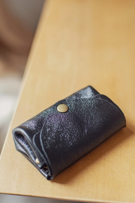 ACORN PETITE LEATHER POUCH NAVY