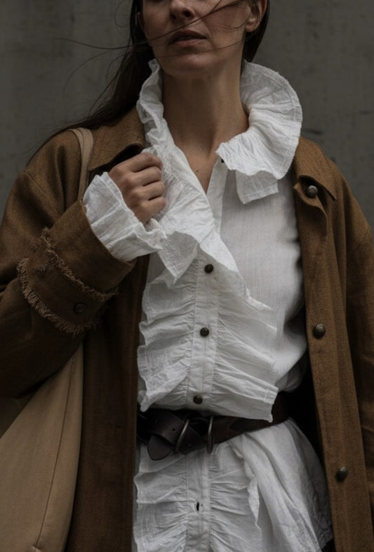 BOEM PIERROT LINEN SHIRT WHITE