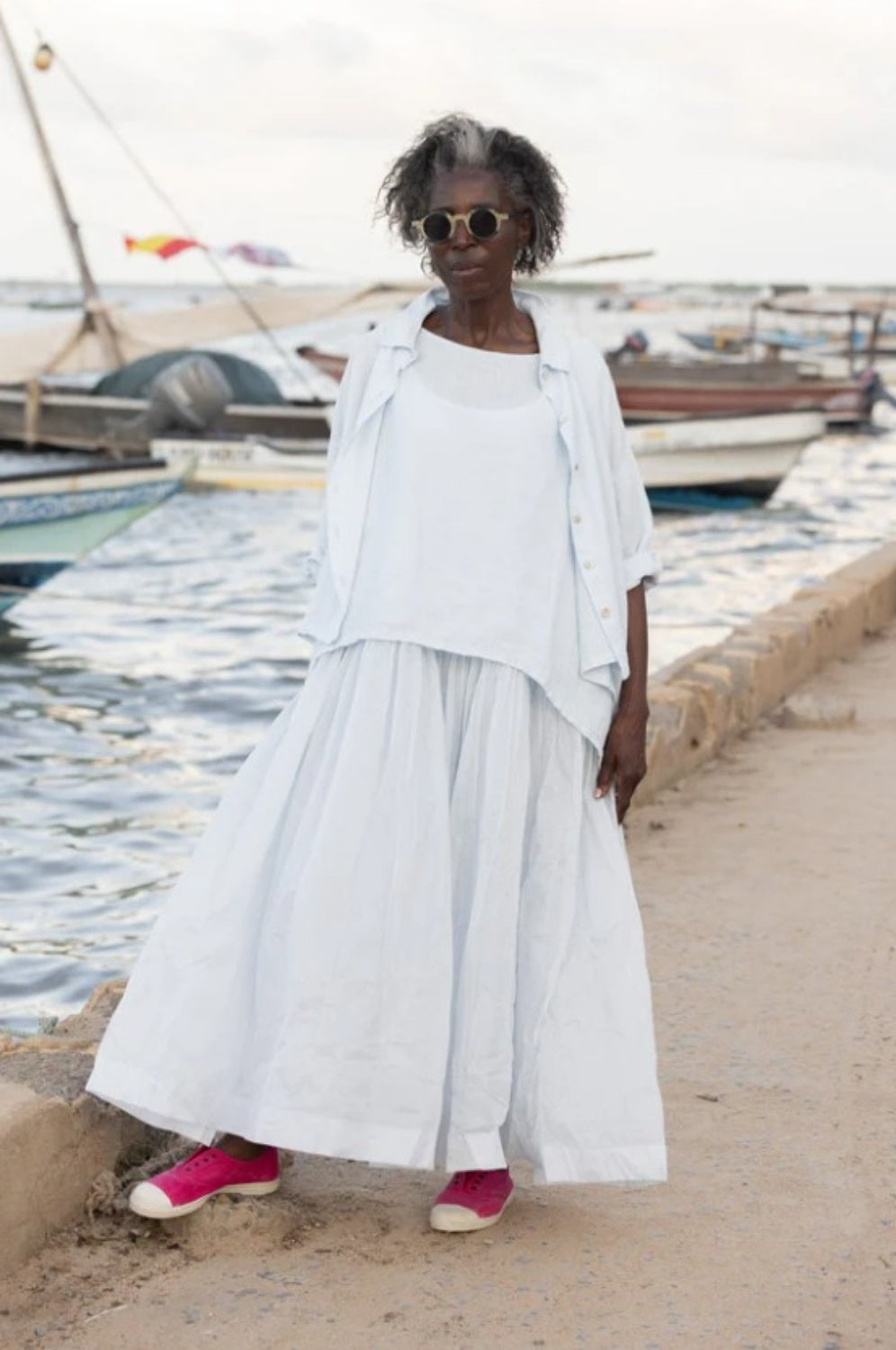 MEG BY DESIGN TAJI TOP ICE BLUE